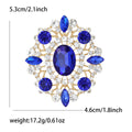 Large Oval Court Crystal Brooch in Six Jewel Tone Colorways view 10