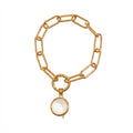 Round And Heart Glass Locket Chain Bracelets In Gold Tone Metal view 5