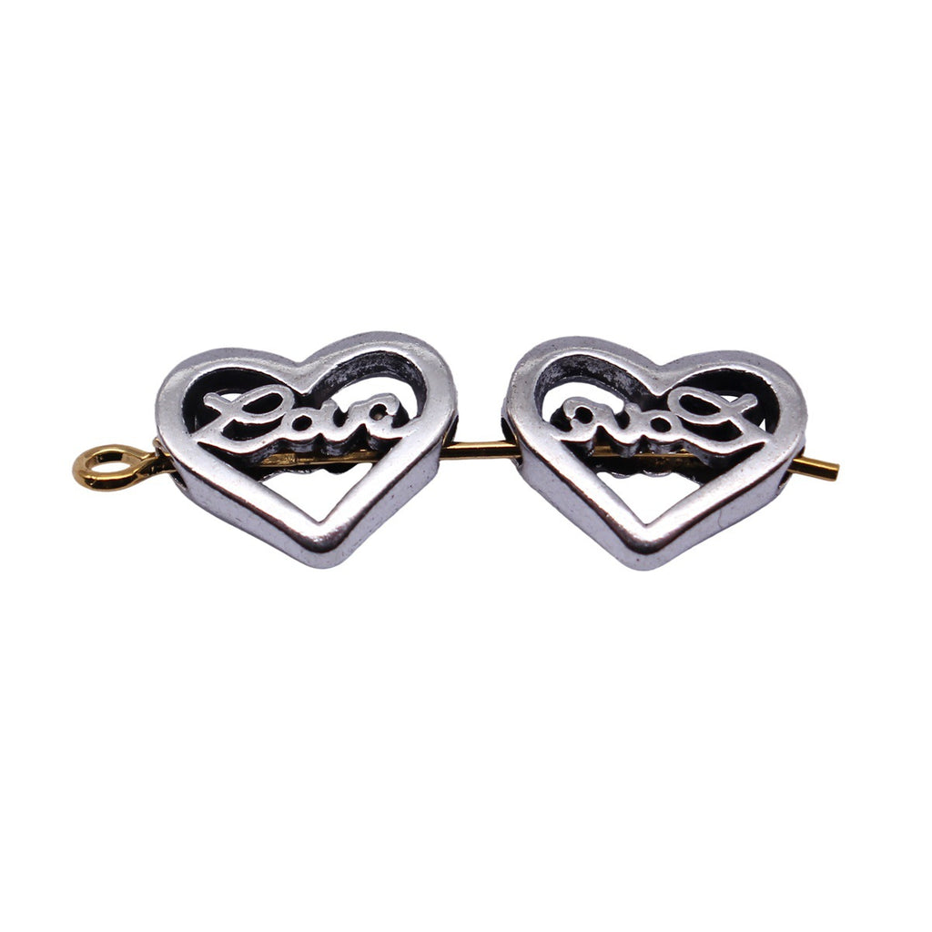 13x10mm 1.2g Antique Silver Zinc Alloy Love Heart Loose Metal Beads for DIY Bracelet Jewelry Making