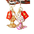 Jeweled Striped Snake Keychains with Six Blessing Plaque Options view 5