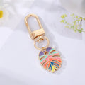 Gold Tone Colorful Feather Flower and Mushroom Clip Keychains view 7