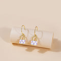 Gold Mini Handbag Earrings Checkered Quilt Pearl Styles view 7