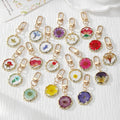 Round Birth-Flower Pressed Botanical Lobster-Clasp Charms in Nineteen Designs view 1