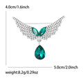 Crystal Wing Brooch With Teardrop Dangle in Five Colors view 8