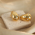 Teardrop Stud Earrings With Rhinestones Or Pearls Gold Steel view 2