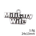 Military Wife Word Pendant Charms in Two Finishes for Jewelry Making view 5