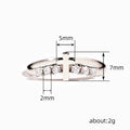 Silver Cross Side CZ Thin Band Finger Ring Sizes 6-10 view 5