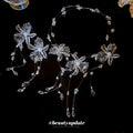 Clear Flower Long Drop Clip Earrings Or Floral Choker Necklace view 2