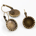 Scalloped Round Leverback Earring Bezel Tray Settings view 3