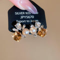Mixed Pearl Look Floral and Crystal Stud Earrings Set view 6