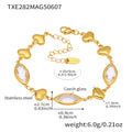 Gold Heart Link Marquise Czech Glass Bracelet Colors view 7