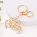 Cats Eye Stone Crab Keychain Gold Clasp Cream Body view 4