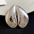 Gold and Silver Polished Teardrop Stud Earrings Statement Jewelry view 7