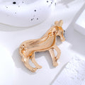 Black Gold Tone Horse Enamel Metal Brooch Pin for Jackets and Lapels view 3