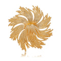 Gold Tone Flower Metal Brooch Pin 6.3 cm for Jackets and Lapels view 1