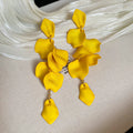 Rose Petal Cascade Stud Earrings in Six Bright Colors view 7