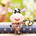 Jeweled Smiling Calf Keychains in Five Pictured Enamel Colors view 3