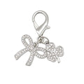 Rhinestone Bow Clover Charm Lobster Clasp Keychain view 6