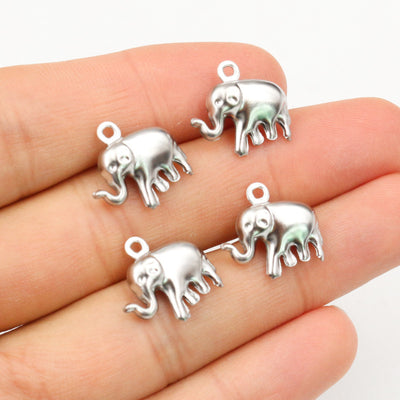 Antique Silver Tone Elephant Pendants with Raised Details — grouped product view