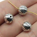 9x10x10mm 3g Antique Silver Zinc Alloy Carved Pattern Small Hole Spacer Beads for DIY Jewelry Making
