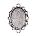 Loop Border Oval Cabochon Connector Trays in Two Finishes view 1
