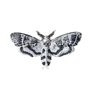 Death Head Moth Brooch Silver Black or Red Gold Tone Pin