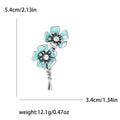 Two Flower Enamel Bouquet Brooch in Turquoise or Purple view 5