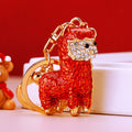 Crystal Alpaca Keychains in Six Pictured Enamel Colors view 3