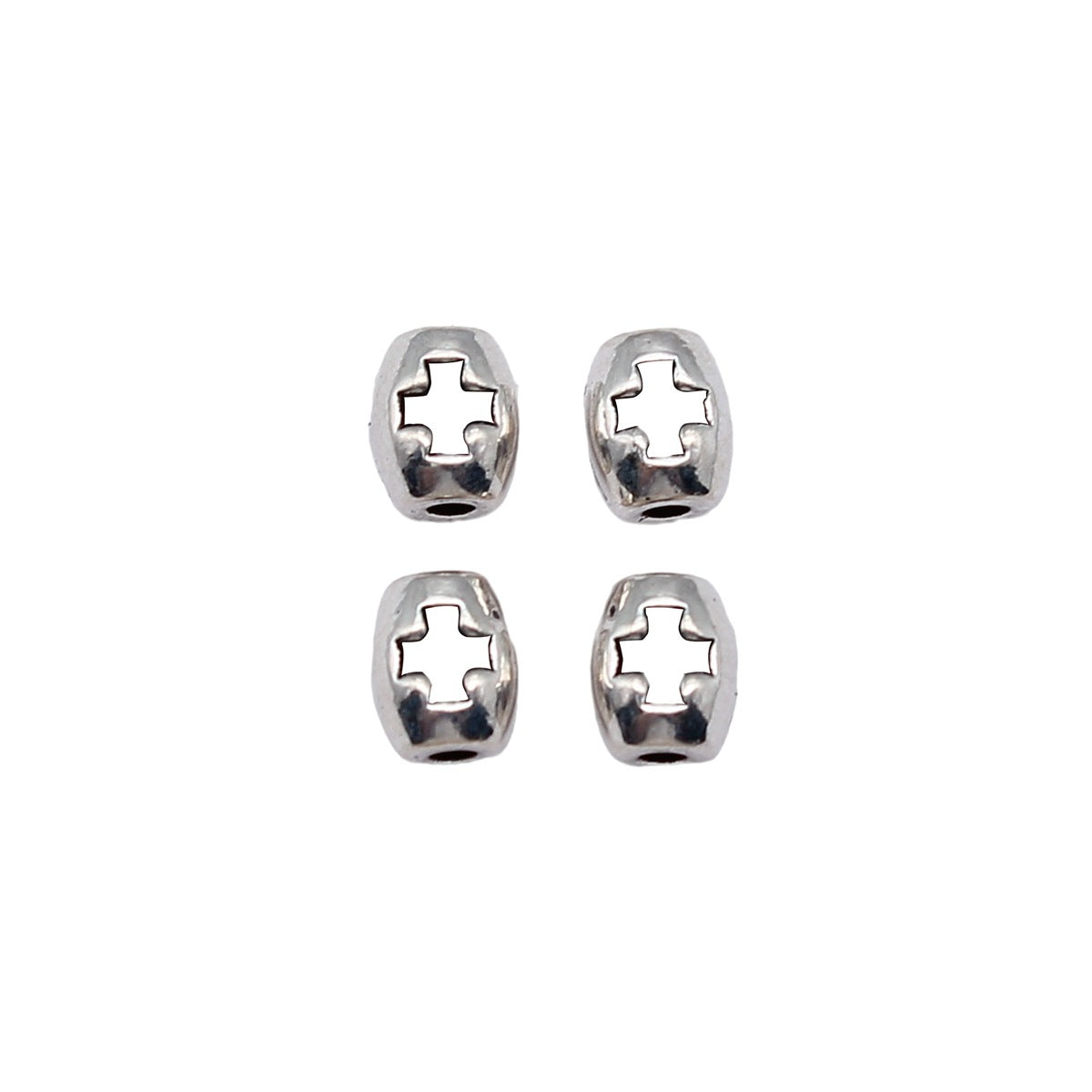 6x5x5mm 0.5g Multicolor Zinc Alloy Cross Spacer Beads for Bracelet Necklace DIY Jewelry Making