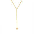 Y-Drop Triangle Star Pendant Necklace Gold and Rose Gold view 5