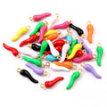 Colorful Enamel Chili Pepper Charms With Gold Tone Loops view 5