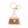 Rhinestone Handbag Keychain Gold Clasp Marble Enamel Colors view 5