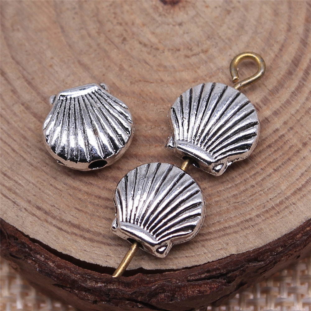 9x8mm 0.9g Antique Silver Zinc Alloy Shell Loose Metal Beads for DIY Ocean Jewelry Making