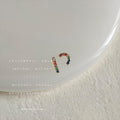 Gold Asymmetric Rainbow Stud Earrings Bar And Crescent view 6
