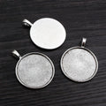 Wide Rim Round Pendant Settings in Two Antique Finishes view 4