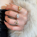 Rocking Horse Open Metal Rings Silver Shell and Gold view 3