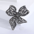 Rhinestone Filigree Bow Brooch Black or Gold Tone Pin view 2