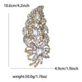 Large Crystal Leaf Spray Brooch in Nine Colors for Jackets Scarves and Lapels view 7