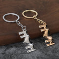 MOM Silhouette Metal Keychains in Gold and Silver Tone Styles view 3
