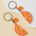 Orange Slice Beaded Charm Keychain With Round Bead Accent view 3