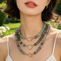 Mixed Twelve Millimeter Flat Bead Necklaces With Three Clasps view 3