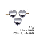 Plain Heart Large Hole Bead in Antique Silver Metal Finish view 3
