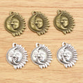 Sun And Moon Face Charms In 2 Styles For Jewelry Making view 2
