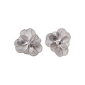 Silver Tone Floral and Clustered Pearl Ear Clip Designs view 5
