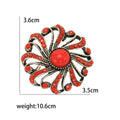 Spiral Statement Brooch in Turquoise Blue and Red Decorative Lapel Accessory view 5