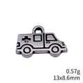 Antique Silver Ambulance Pendant Charm With Cross Detail view 3