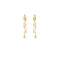 Gold and Silver Leaf Double Chain Long Tassel Earrings view 5