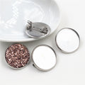 Round Stainless Steel Brooch Blank with Recessed Bezel view 3