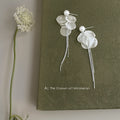Silver Tone Pearl And Translucent Disc Long Chain Tassel Earrings view 1