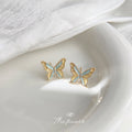 Gold-Tone Enamel Mini Butterfly Stud Earrings Two Colors view 7